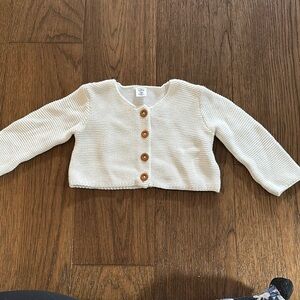 Nordstrom Cream Knit Cardigan with Brown Buttons - 9 Mos